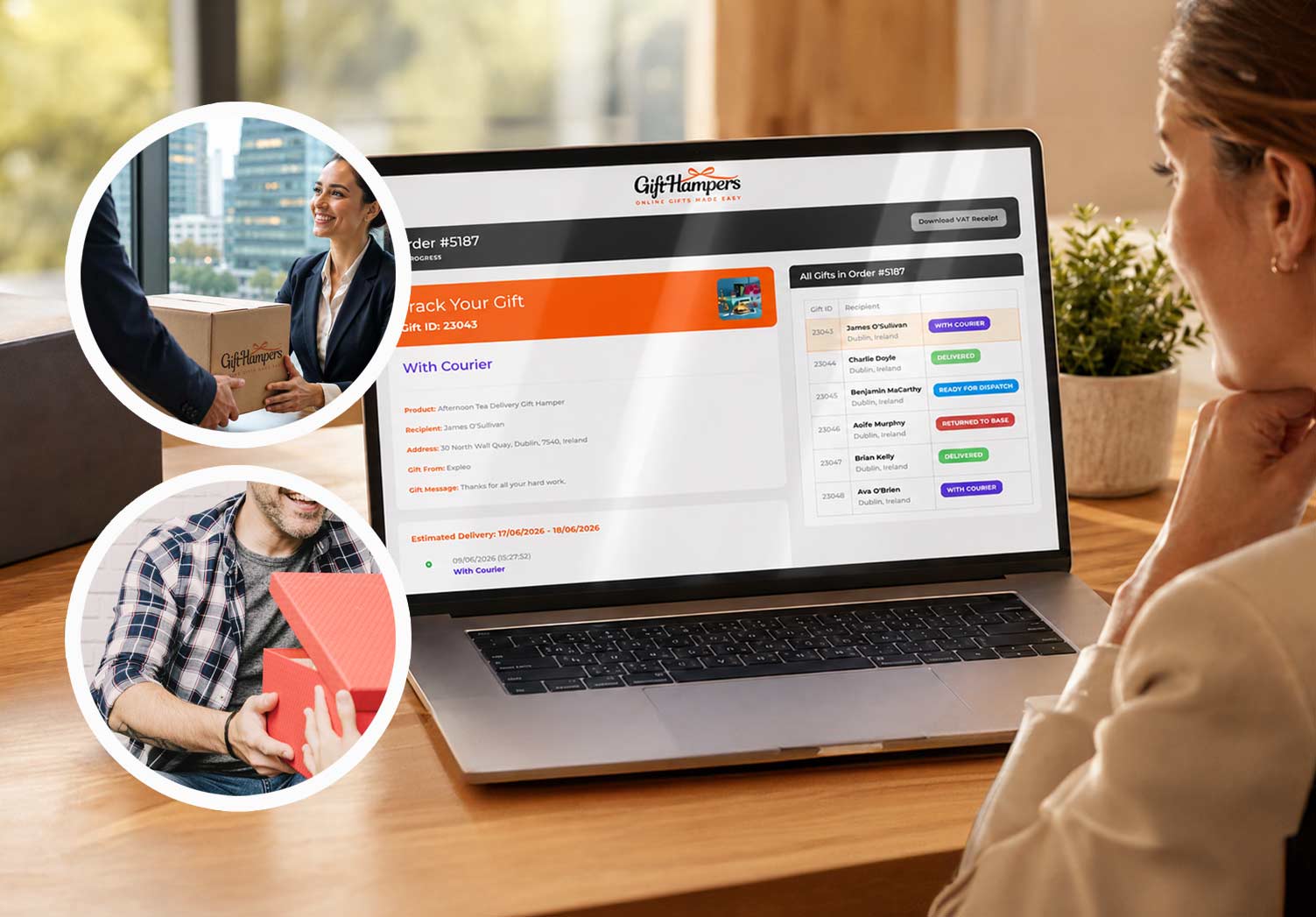 realtime tracking corporate gift hamper delivery in Slovenia